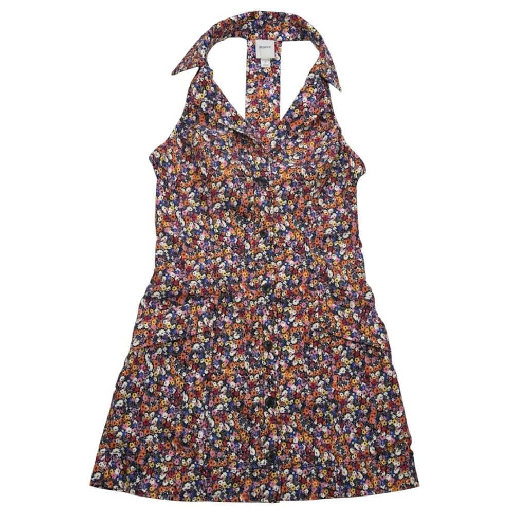 Maeve Amelia Sleeveless T Back Blazer Mini Dress Womens S Floral Button Front